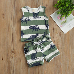 Newborn Baby Boy Sleeveless Top Shorts Outfit