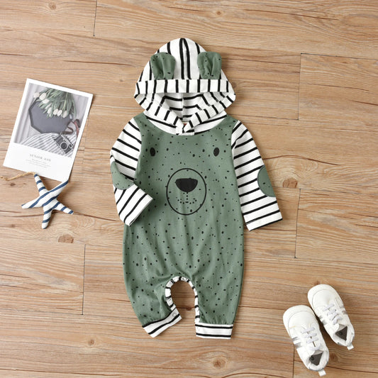 0–24M Baby Boy Designed Hooded Romper