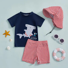 Baby Boy Shark Print Swimsuit Set
