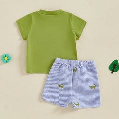 Baby Boy Alligator Tee & Pocket Shorts Summer Set