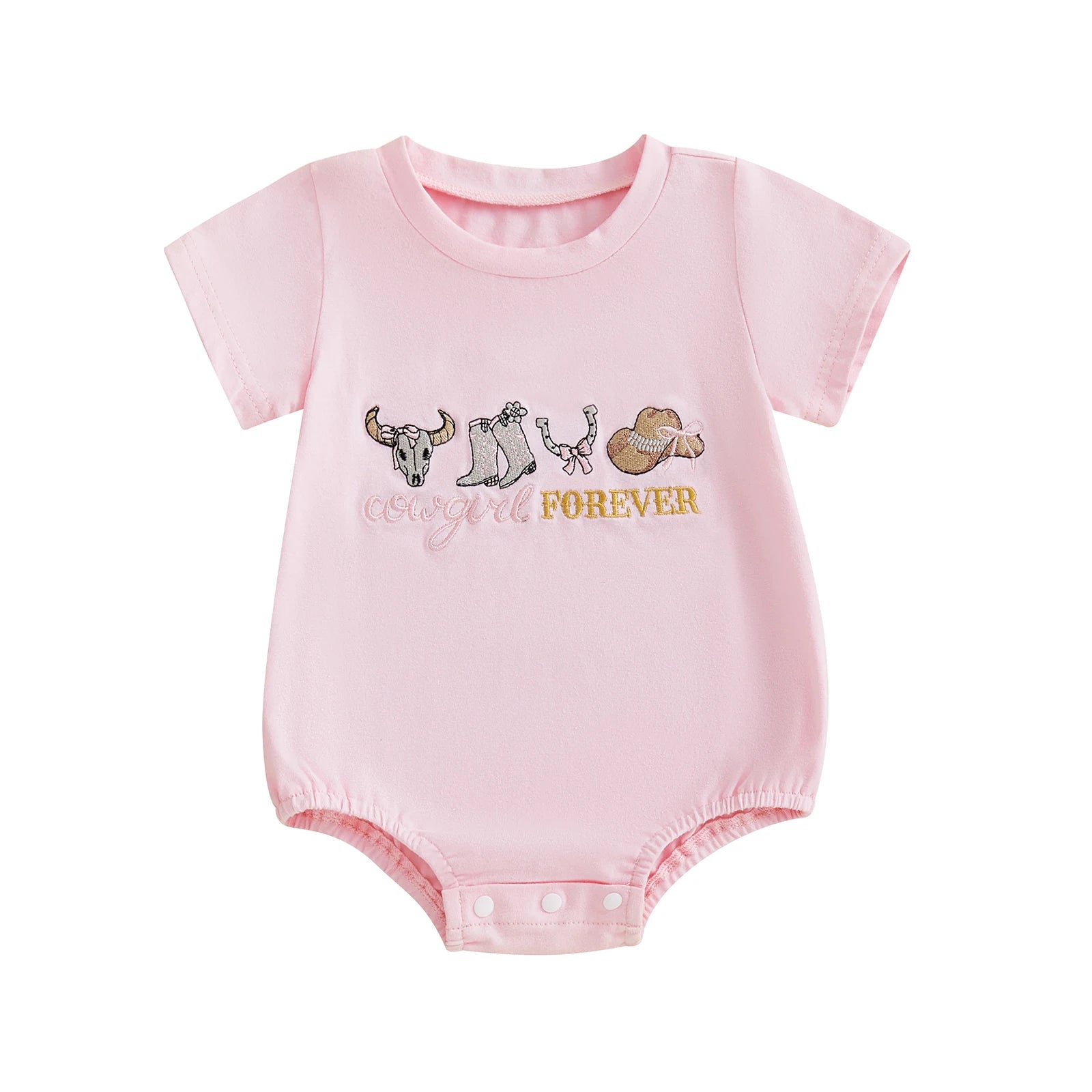 Baby Western Romper | Cowgirl Hat & Boot Design