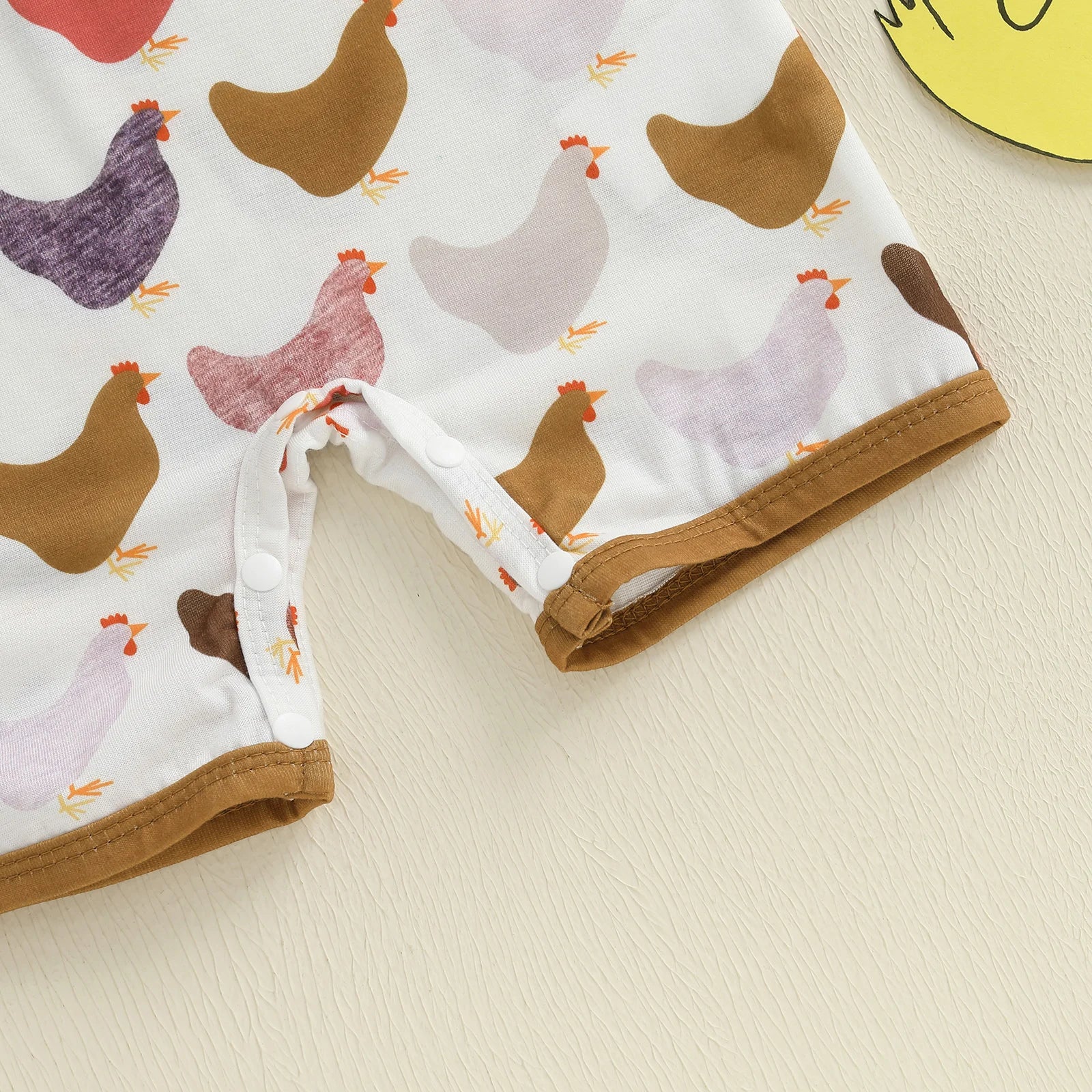 Baby Chicken Print Romper | Summer Jumpsuit