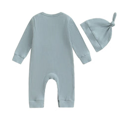 Autumn Baby Romper with Hat | Cozy & Stylish Outfit