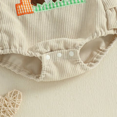 Baby Girls Rugby Embroidery & Headband Romper Set