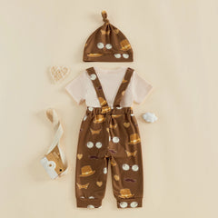 Baby Boy Letter Embroidery Fathers Day Outfit