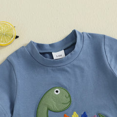 24M - 5T Toddler Boys Dinosaur Embroidery Shorts Sets