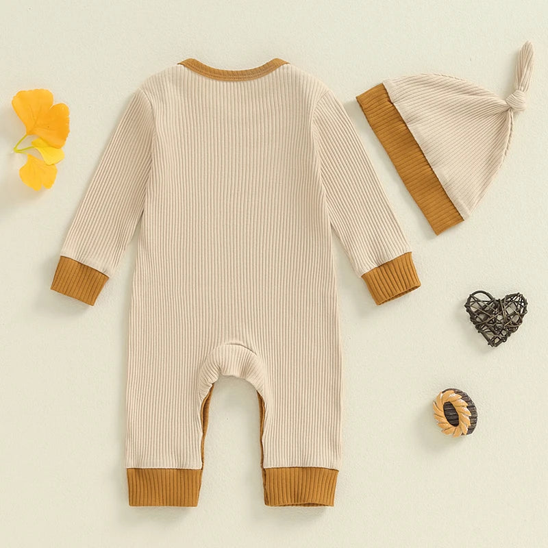 Autumn Baby Romper with Hat | Cozy & Stylish Outfit