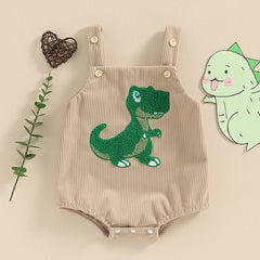 Unisex Sleeveless Dinosaur/Shark Embroidery Romper