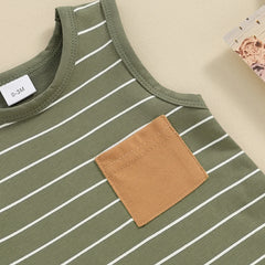 Baby Boy Striped Sleeveless Romper