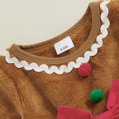 Girls Baby Christmas Gingerbread Jumpsuit Romper