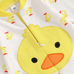 Unisex Newborn Duck Long Sleeve Footed Romper & Hat