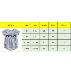 Baby Girls Onesie Bowknot Embroidered Print