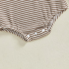 Baby Boy Long Sleeve Striped Rugby Romper