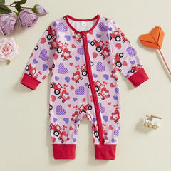 Baby Girl Heart Romper | Cozy Valentine’s Jumpsuit