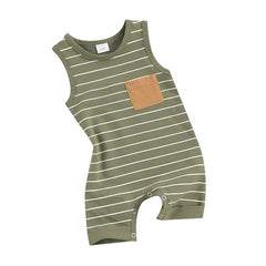 Baby Boy Striped Sleeveless Romper