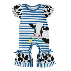 Cow Print Baby Girl Romper | Soft & Stylish Jumpsuit