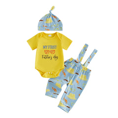Baby Boy Letter Embroidery Fathers Day Outfit