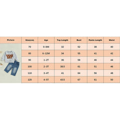 Toddler Boy "Game Day" Embroidered Long Sleeve Top & Denim Pants Fall Outfit