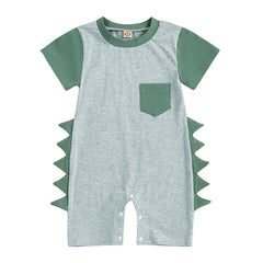 Newborn Baby Boy Contrast Color Short-Sleeve Romper