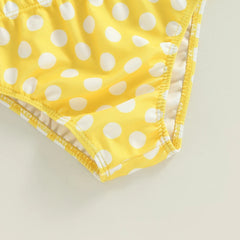 0-3Years Kid Girls 2pcs Swimsuit Sleeveless Dot / Cup Cake Print Tops Summer Beach Shorts