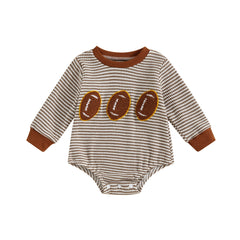 Baby Boy Long Sleeve Striped Rugby Romper