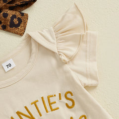 Baby Girl Leopard Romper, Pants & Headband Outfit