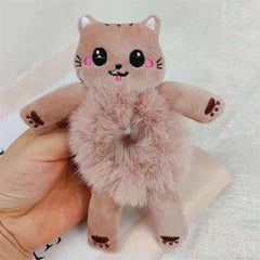 Toddler Kids Elastic Plush Animal Hair Ties