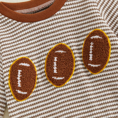 Baby Boy Long Sleeve Striped Rugby Romper