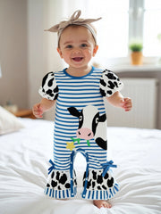 Cow Print Baby Girl Romper | Soft & Stylish Jumpsuit