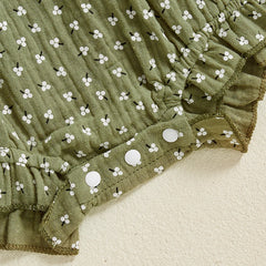 Baby Girl Solid Color Short Sleeve Onesie with Headband