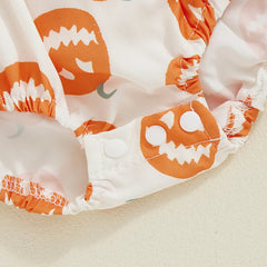 Baby Girl Halloween Pumpkin Long Sleeve Onesie