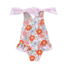 Floral Baby Girl Swimsuit with Ruffles | Summer Ready