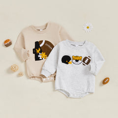 Newborn Rugby Embroidered Long Sleeve sweatshirt onesie