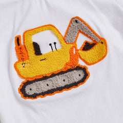 Toddler Boy Excavator Summer Outfit Set | Comfy Tummies
