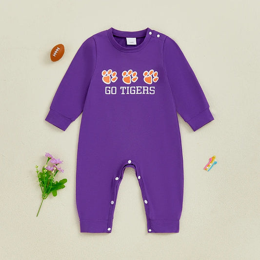 Unisex Baby Letter Print Fall Sweatshirt Romper