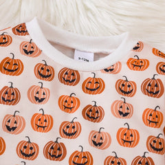 Unisex Baby Pumpkin Print Long-Sleeve Onesie
