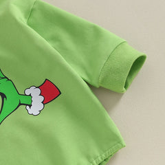 Baby Unisex Holiday Grinch Sweatshirt Bubble Romper