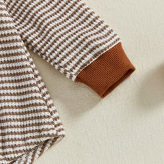 Baby Boy Long Sleeve Striped Rugby Romper