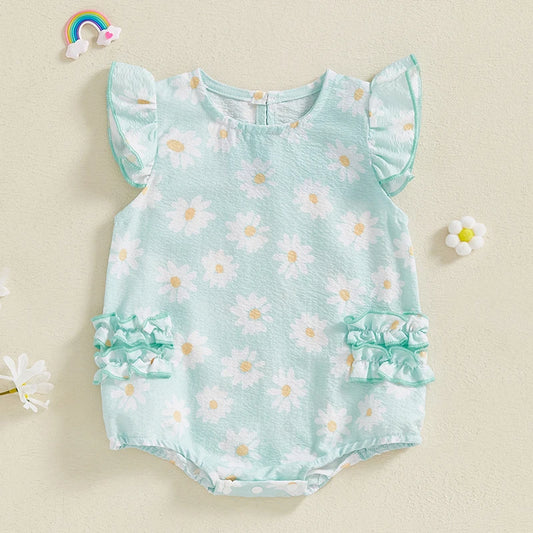 Baby Girl Plaid Frill Onesie