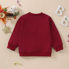 0-24M Baby Girl Autumn Red “Sorry Santa I Drank The Milk” Sweatshirt