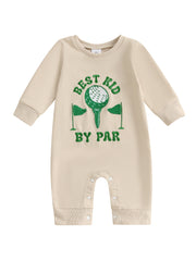 Baby Boy Golf Embroidered Long Sleeve Romper