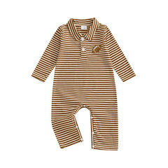 Baby Boy Striped Rugby Long Sleeve Football Romper