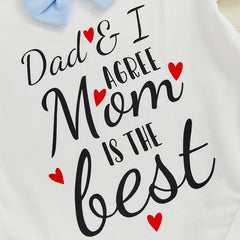 Baby Boy Letter Print Romper, Pants & Hat Set