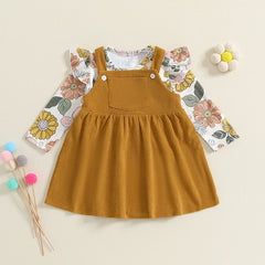 Baby Girl Floral Romper | Overall Dress Set