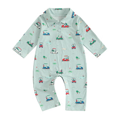 Baby Boys Golf Elements Print Rompers