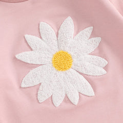 0–18M Baby Girl Embroidered Long Sleeve Flower Romper