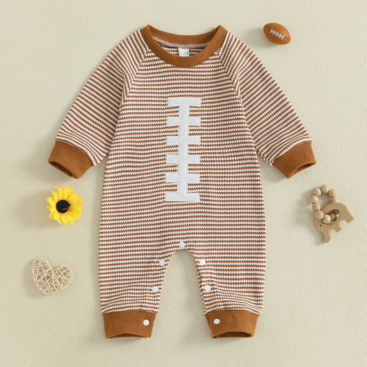 Baby Boy Fall Rugby Stripe Romper
