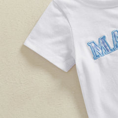 Boy Printed Tee & Elastic Waist Shorts Summer Set