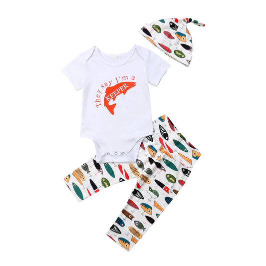 Newborn Baby Boy Animal Printed Clothing Set