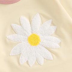 0–18M Baby Girl Embroidered Long Sleeve Flower Romper